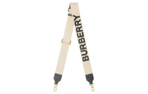 Burberry Cow Leather Bag Straps Women's Light Umber/Black