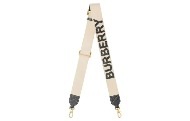 Burberry Cow Leather Bag Straps Women's Light Umber/Black