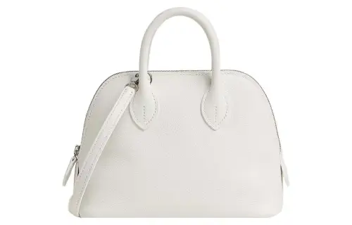 HERMES Bolide Evercolor Calfskin Bowling Bag, Shoulder Bag, Crossbody Bag, Handbag Mini Women's White/Lime