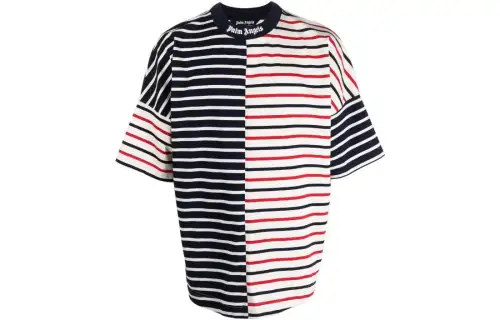 Palm Angels striped logo-print T-shirt