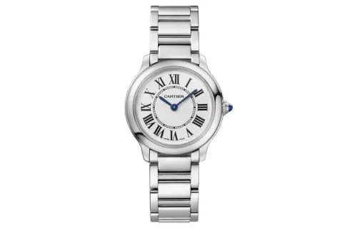 CARTIER RONDE DE Quartz Movement 30m Waterproof Women's Watch 29mm Silver Dial Stainless Steel Case