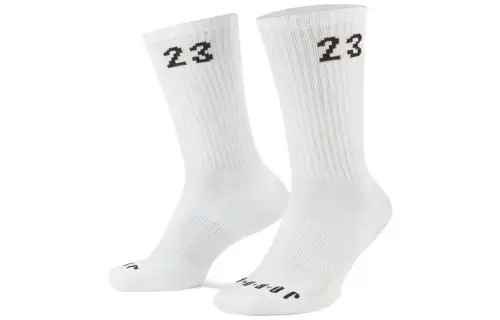 Jordan Striped embroidery pattern sports socks, universal, unisex, white