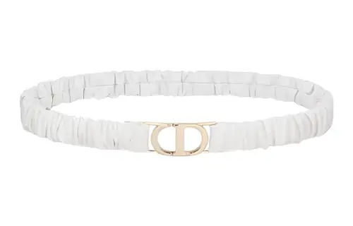 DIOR Sheepskin Leather Belts Women's White 2cm
