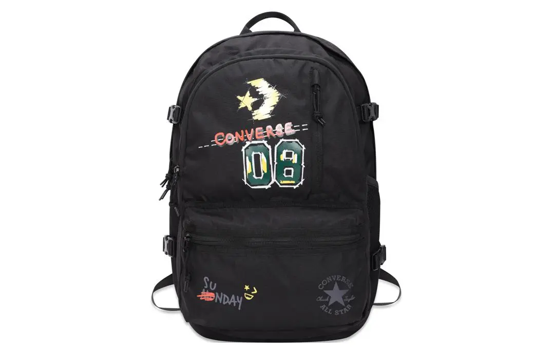 Converse Straight Edge Polyester Backpack Regular Unisex Black