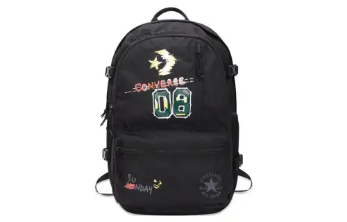 Converse Straight Edge Polyester Backpack Regular Unisex Black
