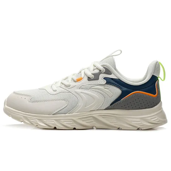 ANTA Running Shoes Men Low-Top Ivory White/Sandstorm Grey/Abyss Blue