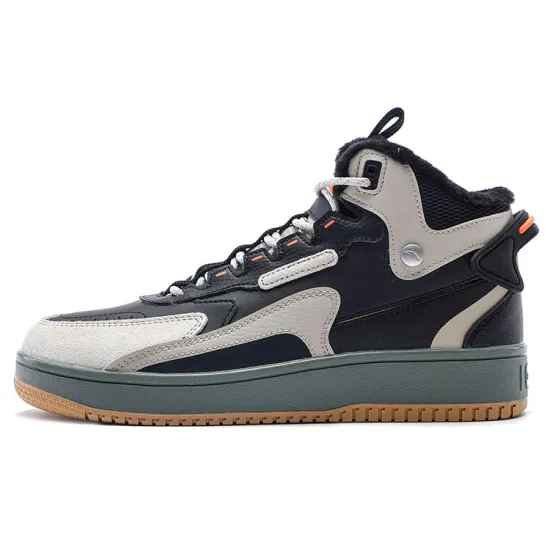 Anta Life Collection High-Top Skateboard Shoes Men's Gray Black