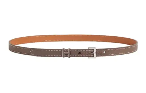 HERMES Cow Leather Belts Women's Brown 1.5cm