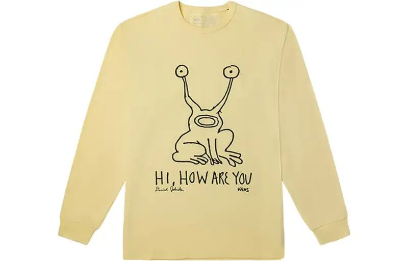 Vans x JOHNSTON Drop Shoulder Sleeve T Shirt Unisex Yellow