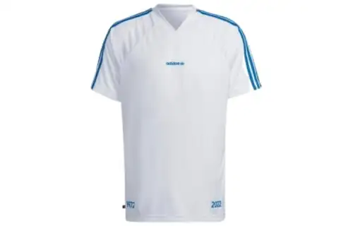 Adidas Originals T Shirts Men's White V Neck Moderate Straight Fit