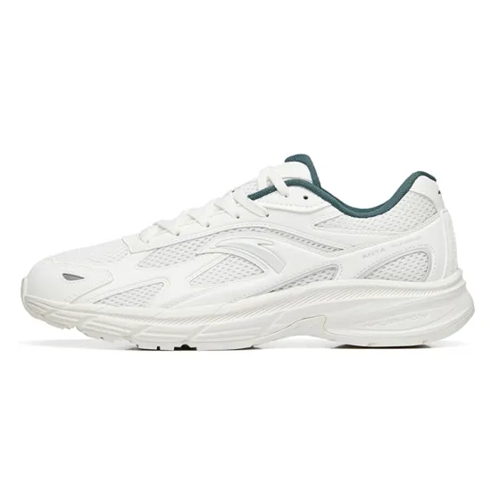 ANTA AT953 Casual Shoes Men Low-Top Ivory White/Deep Moss Green