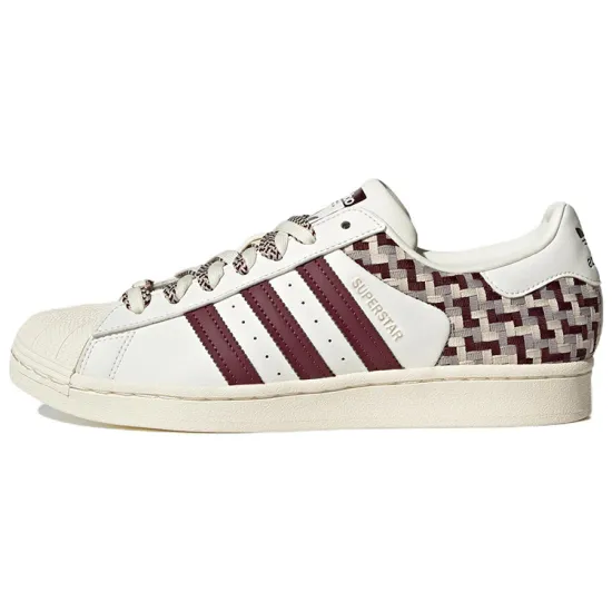 Adidas Originals Superstar Skateboard Shoes Women's Low-top White/dark Purple/beige/light Purple