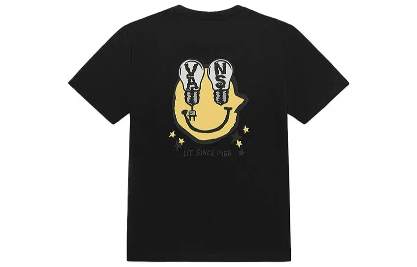 Vans T-Shirts Unisex Black Crew Neck Moderate Straight Fit