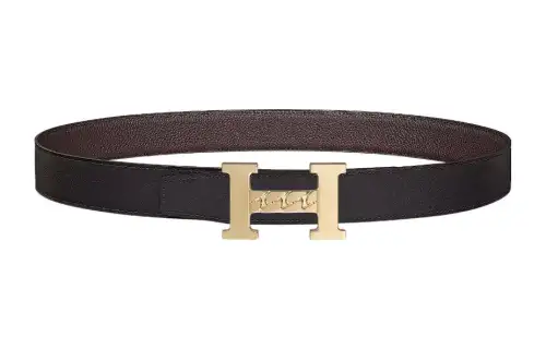 HERMES Cow Leather Belts Men's Width 3.2cm