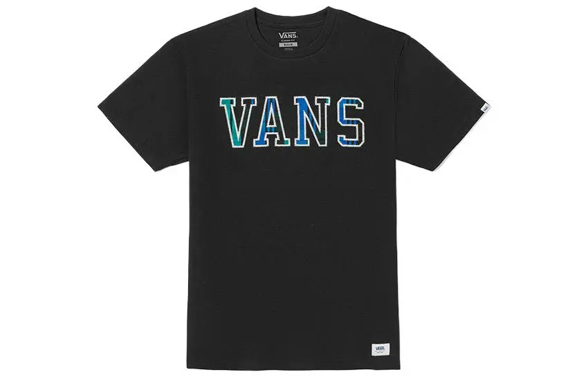 Vans T-Shirts Unisex Black Crew Neck Moderate Straight Fit