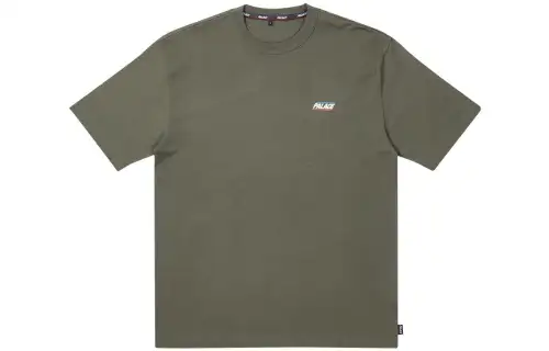PALACE FW22 Basically A T-shirt Gun Metal Letter Logo Printed Round Neck Short Sleeve T-Shirt Men's Olive Green