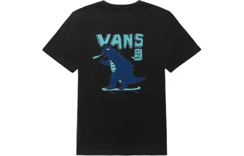 Vans T Shirts Unisex Black Crew Neck Moderate Straight Fit