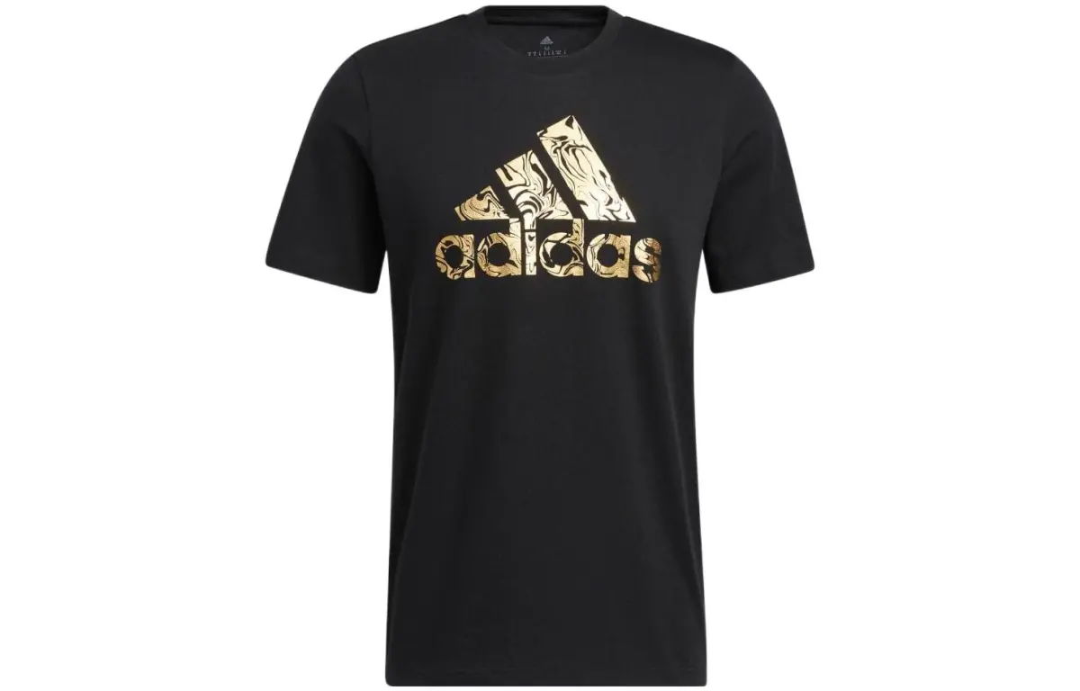 Adidas T-Shirts Men's Black Crew Neck Moderate Straight Fit