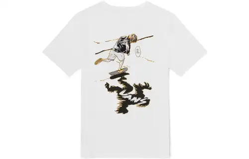 Vans T Shirts Unisex White Crew Neck Moderate Straight Fit