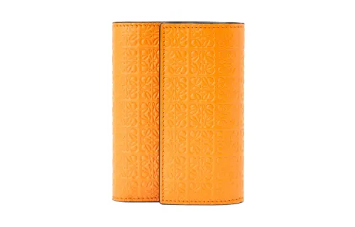 LOEWE Embossed Calfskin Wallet Small Women's Orange