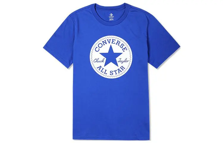 Converse T-Shirts Unisex Blue Crew Neck Moderate Straight Fit