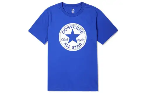 Converse T Shirts Unisex Blue Crew Neck Moderate Straight Fit