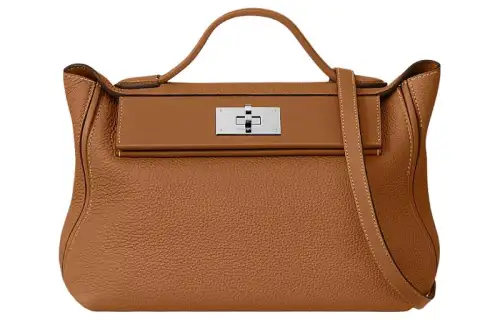 HERMES 24/24 Togo & Swift Calfskin Shoulder Bag, Crossbody Bag, Handbag 29 Women's Gold