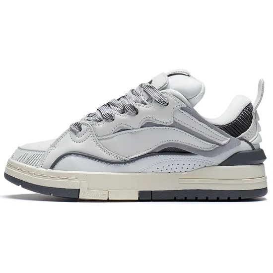 LiNing Wave GOLDEN Slip-Resistant Cushioning Wear-Resistant Low-Top Skateboard Shoes Women's Frost White