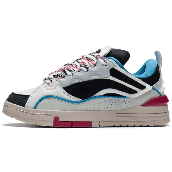 LiNing Wave Skateboard Shoes Men Low-Top Black/Mist White/Microcrystalline Gray