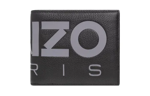 KENZO Cow Leather Wallet Men's Black
