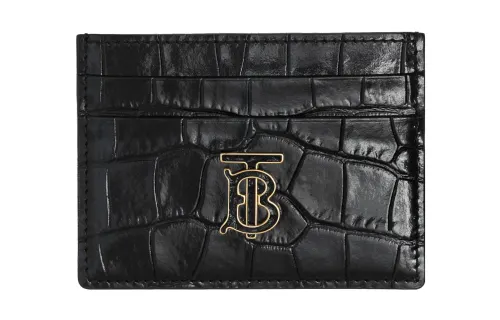 Burberry Embossed Calfskin Card Holder Women's