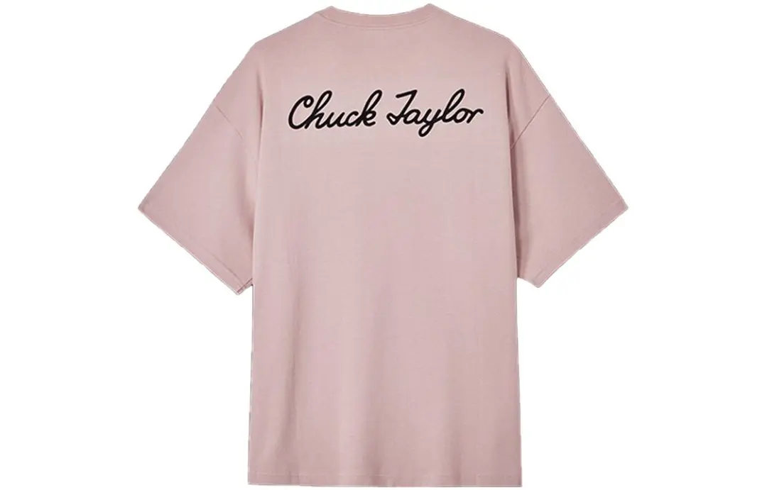 Converse T Shirts Unisex Pink Crew Neck Moderate Straight Fit