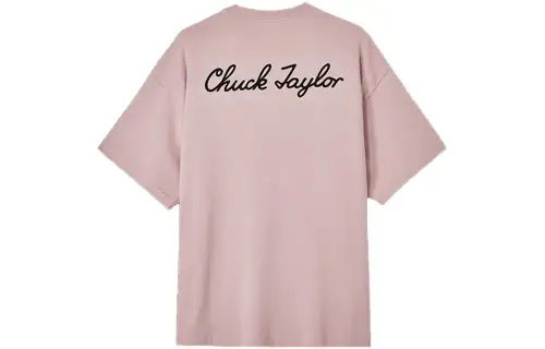 Converse T Shirts Unisex Pink Crew Neck Moderate Straight Fit