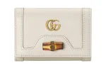 GUCCI Diana Leather Wallet Medium Women's White