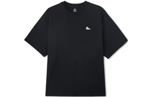 Converse T Shirts Men's Black Crew Neck Moderate Straight Fit