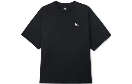 Converse T Shirts Men's Black Crew Neck Moderate Straight Fit