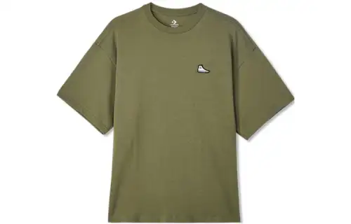 Converse T Shirts Unisex Green Crew Neck Moderate Straight Fit
