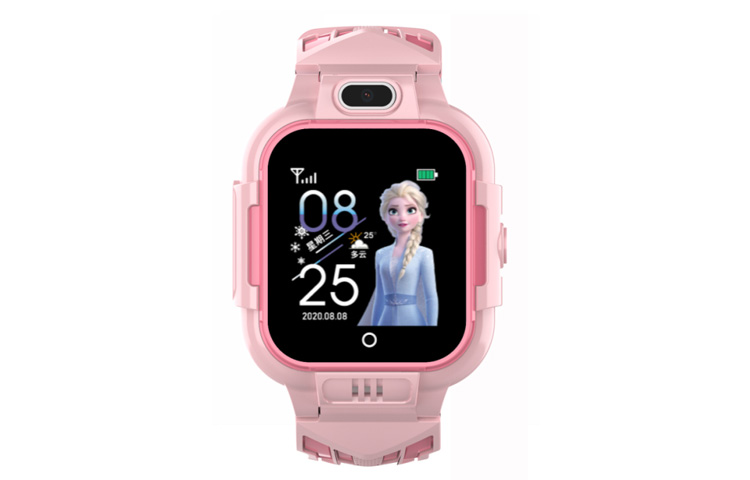 Disney Disney Frozen series smart movement, silicone strap, domestic watch, women's watch, black dial, front and rear dual camera video call, 4G full network waterproof, SF-54214P1