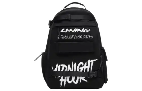 Li Ning Skateboard Cotton Backpack Unisex Black