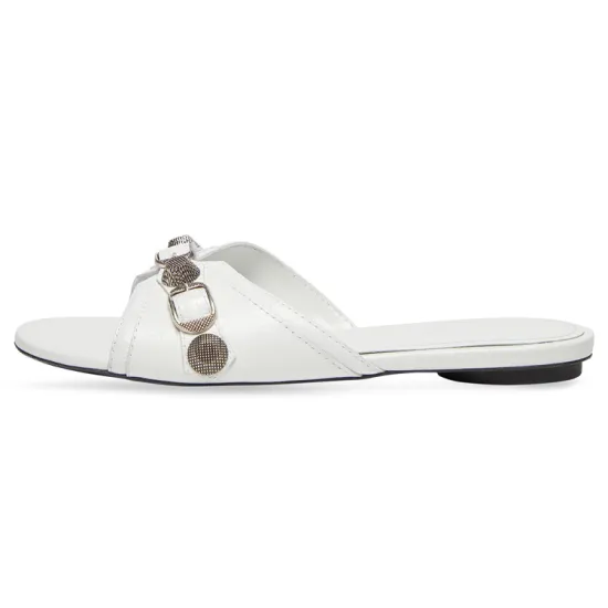 Balenciaga Cagole Sandals 'White Arena Lambskin' Women's