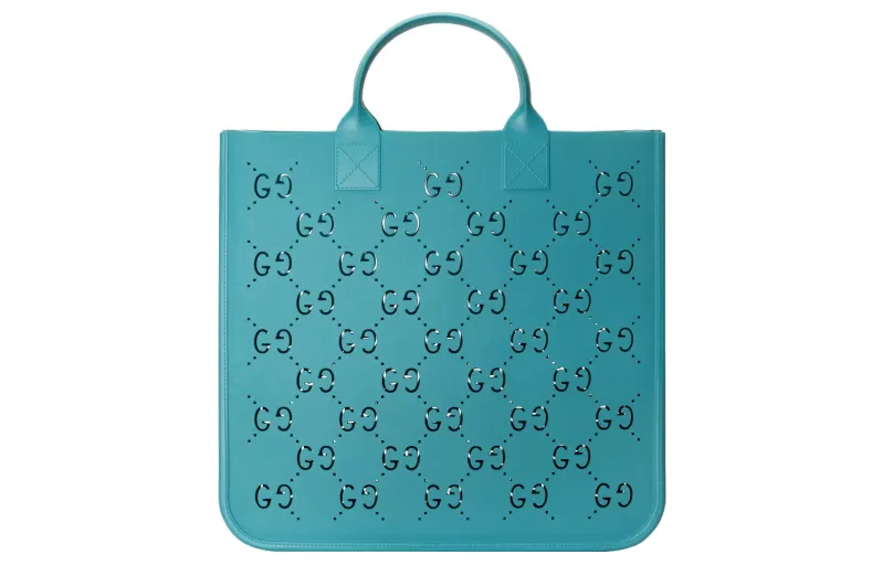 GUCCI Rubber Tote Bag, Shopping Bag, Handbag, Kids' Bag Regular Kids' Light Blue