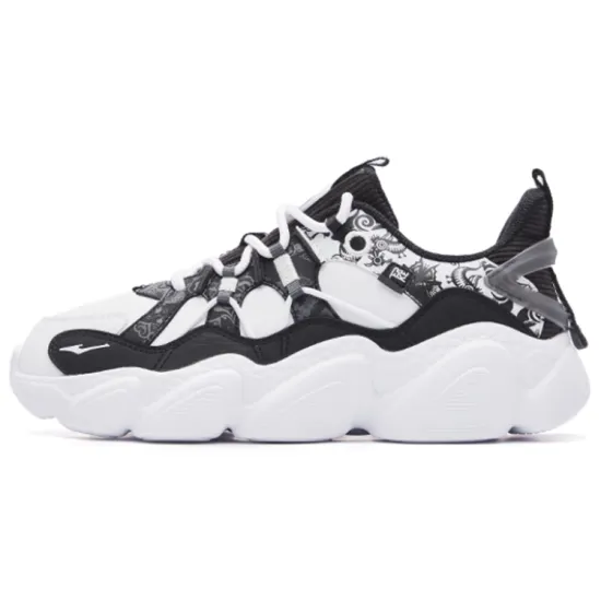 Erke Cushioning Anti-Slip And Wear-Resistant Low-Top Casual Shoes Women's White Black