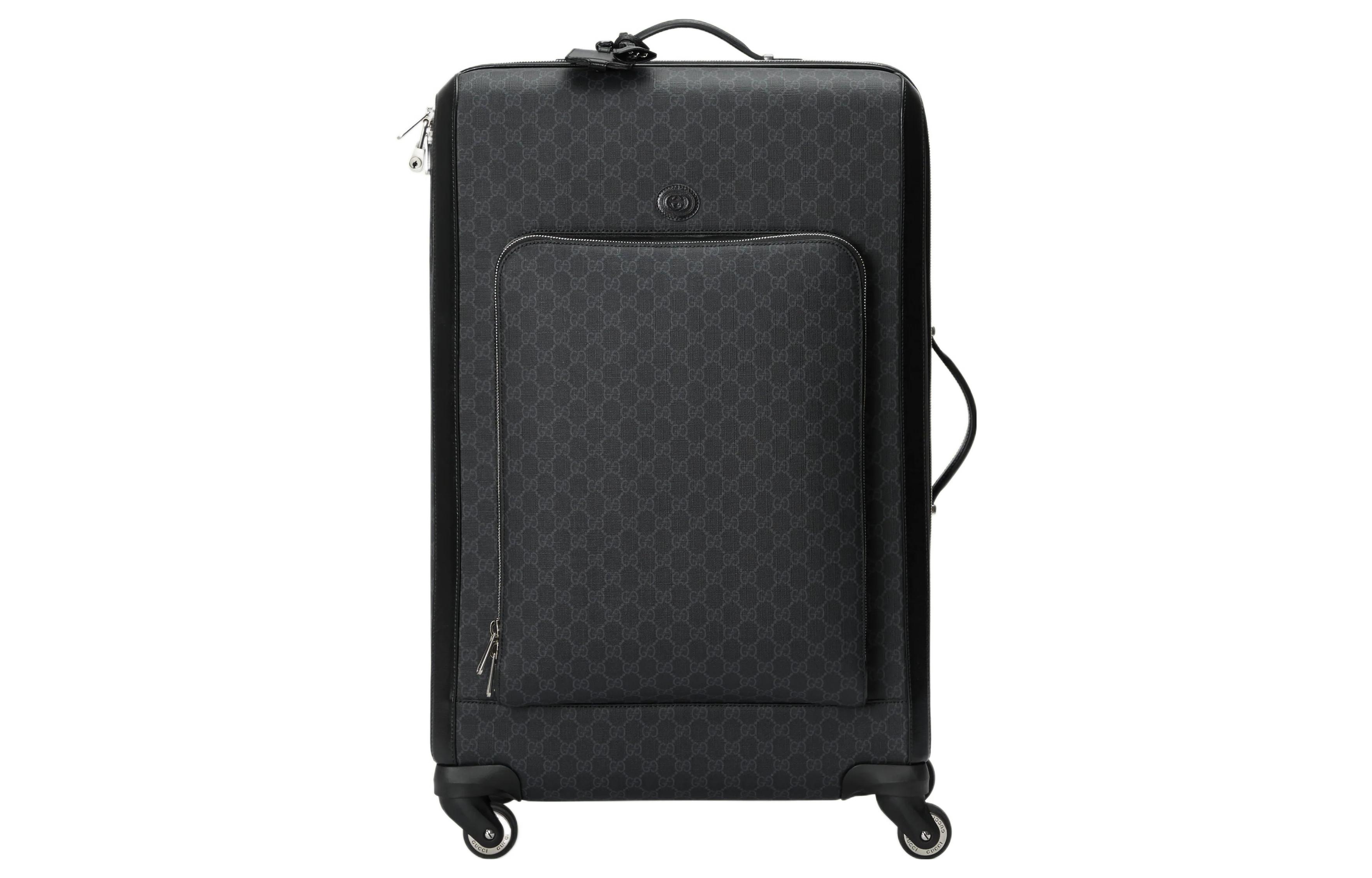 GUCCI Gucci, removable foldable keychain with zipper, handheld black suitcase, men's style