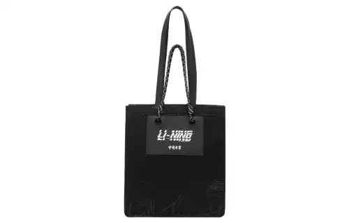 Li Ning PU, Textile Mixture Handbag Regular Unisex Black