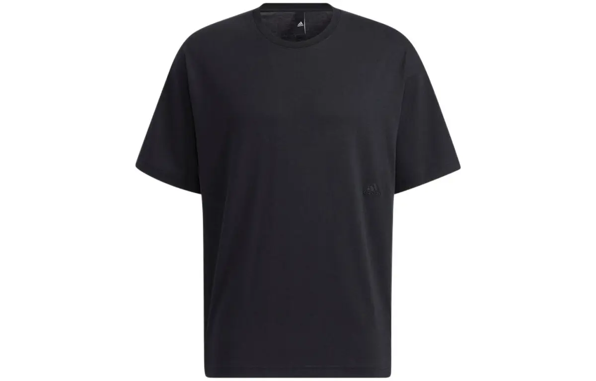 Adidas T-Shirts Men's Black Crew Neck Moderate Straight Fit