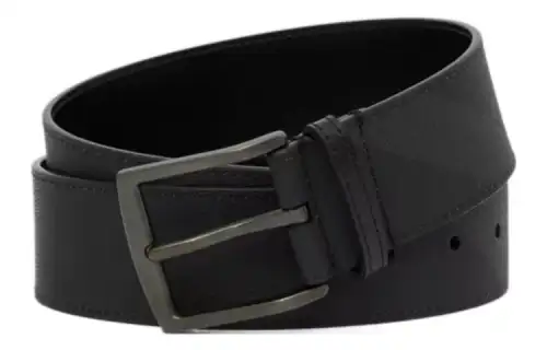 Burberry Leather Belts Men's Charcoal Gray/Black Width 4cm