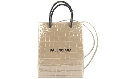 Balenciaga Cow Leather Cell Phone Pouch, Shoulder Bag, Crossbody Bag, Handbag Small Women's Light Khaki