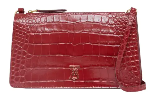 Burberry Calfskin Handbag, Shoulder Bag Women's Dark Red