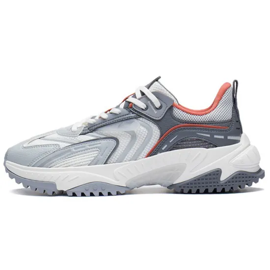 LiNing Xingji Cushioning Anti Slip Wear Resistant Breathability Low Top Sports Casual Shoes Men's White Gray