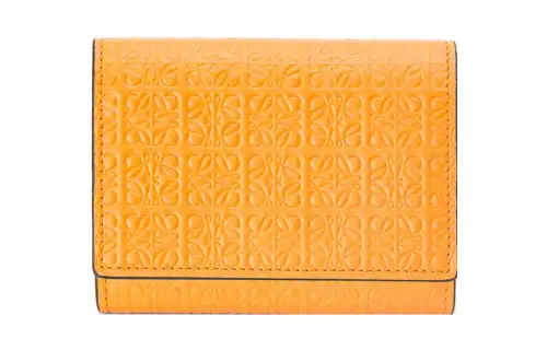 LOEWE Cow Leather Wallet Women's Orange
